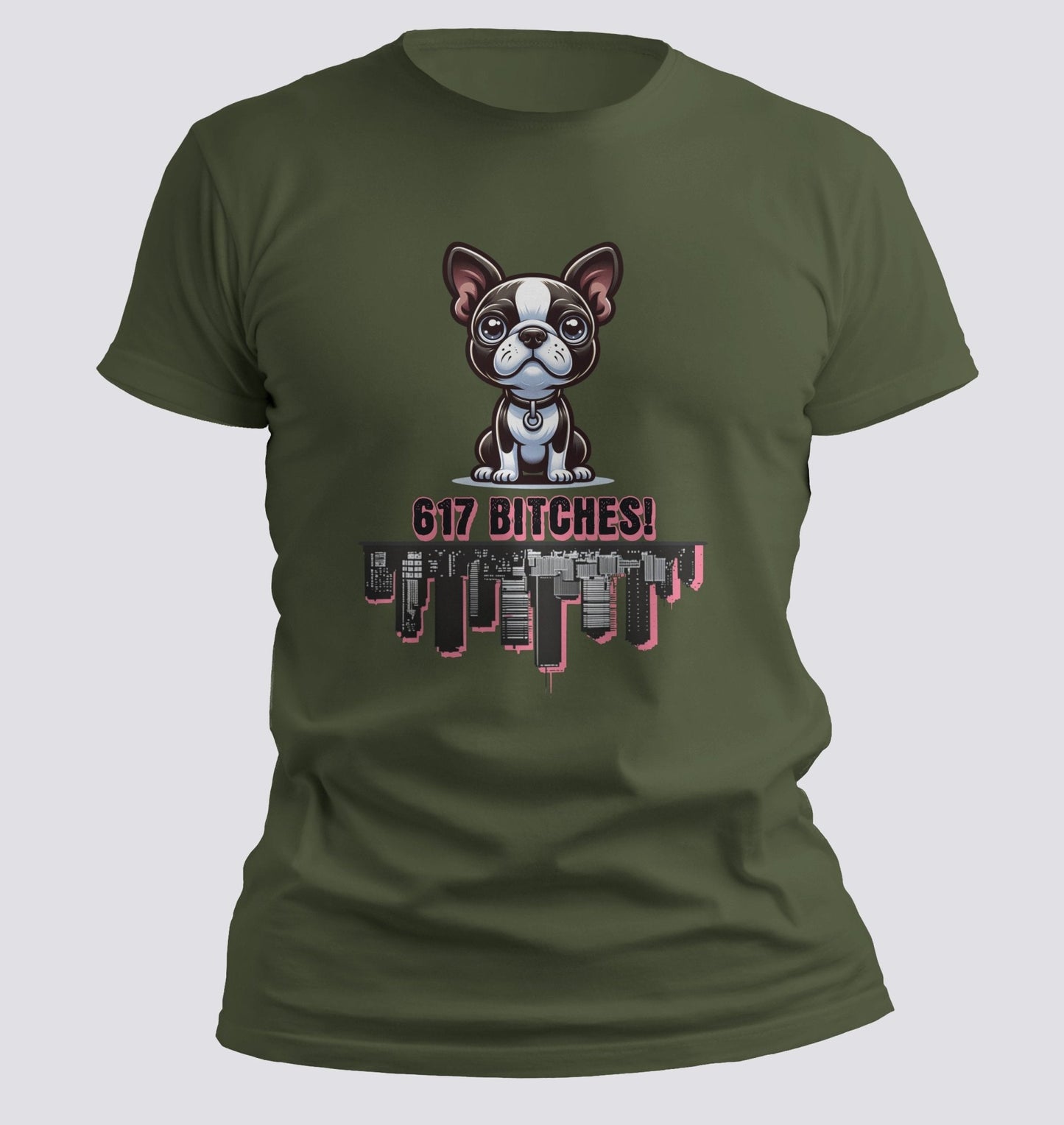 617 Bitches! — Boston Terrier x Boston Skyline Tee - Chortle Wear