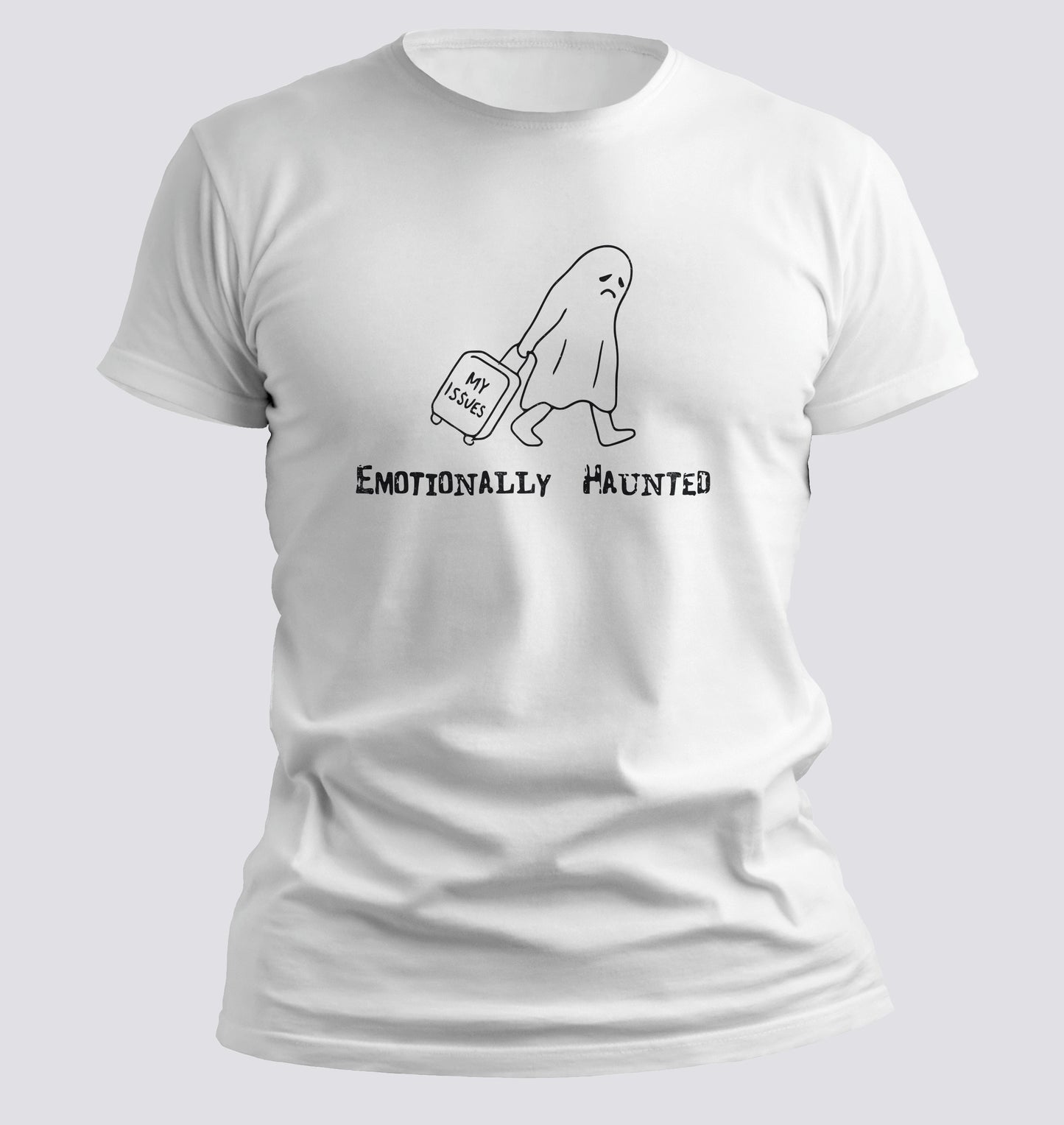 Emotionally Haunted – Ghost with Baggage Tee